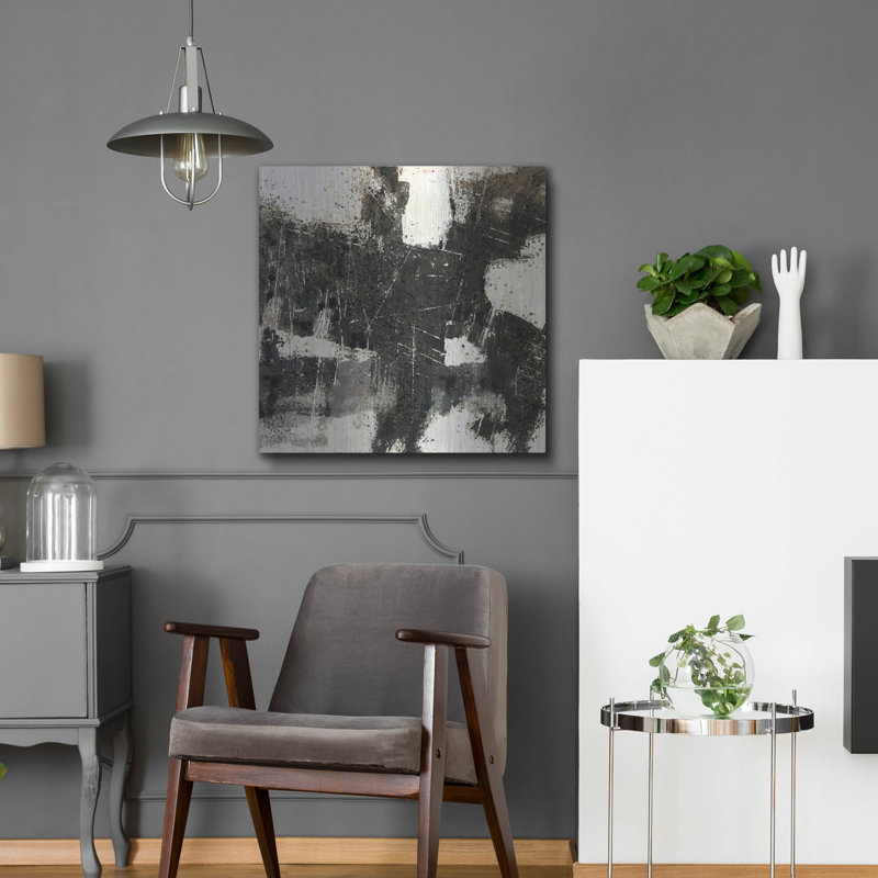 Ivy Bronx «Abstract Black and White» par Marta Wiley, art mural en métal, H 24 po x l 24 po