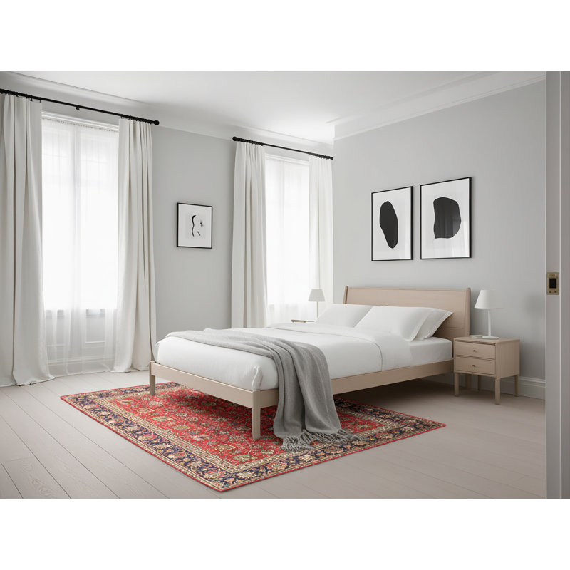 Brandon-Lee Oriental Red Area Rug, Rectangle 5' x 7'