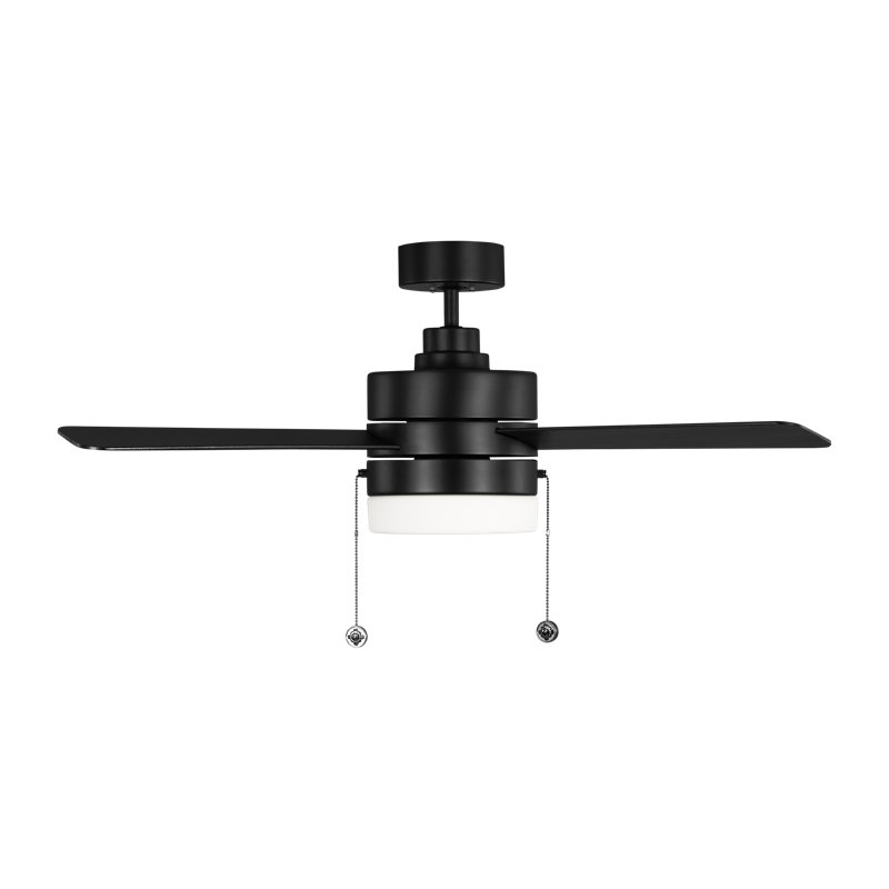 Syrus 44-inch indoor fan with Silver/American Walnut reversible blades with light kit and 3-speed pull chain operation