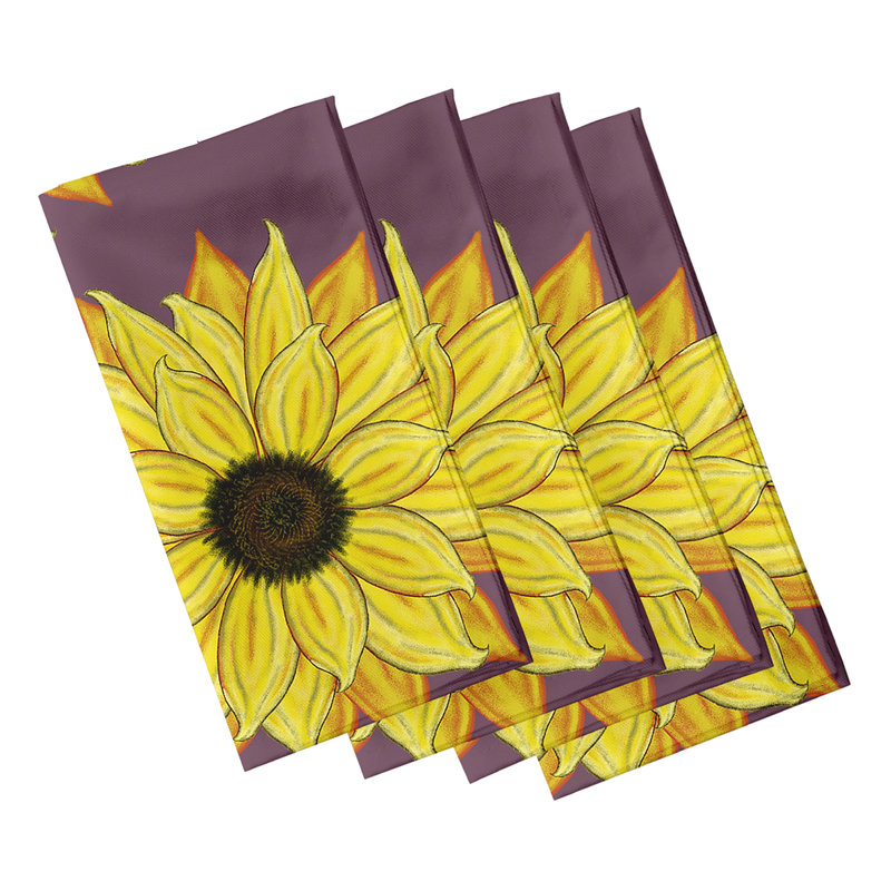 Vieux Polyester Floral Square Napkin, 18" W x 18" L, Purple