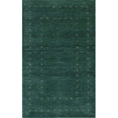 Kristilyn Green Handmade Wool Modern Solid Hand-Knotted Area Rug