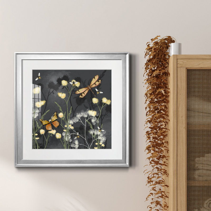 «Garden Magic II», reproduction encadrée de qualité supérieure - prête à être accrochée, Papier avec cadre argenté, Blanc
