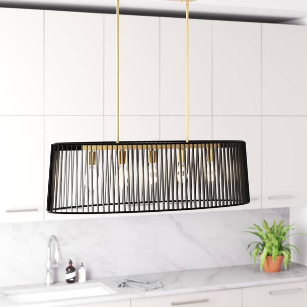 Mercury Row® Palethorp 5 - Light Gold/ Yellow Kitchen Island Pendant ...