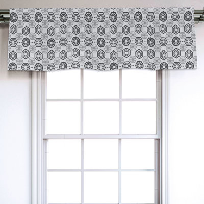 Sateen Geometric Ruffled Window Valance