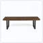Banc de patio en bois d'acacia avec pieds en fer de style moderne et contemporain