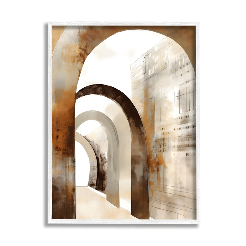Ba-273 - Architecture arquée rustique encadrée par Petals Prints Design, Giclée encadrée blanc bord de mer