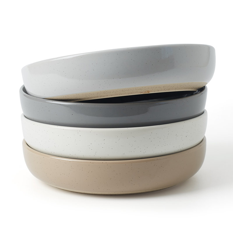 Stoneware Pasta Bowl Set (Set of 4), 976ml Bowls, Multicolor