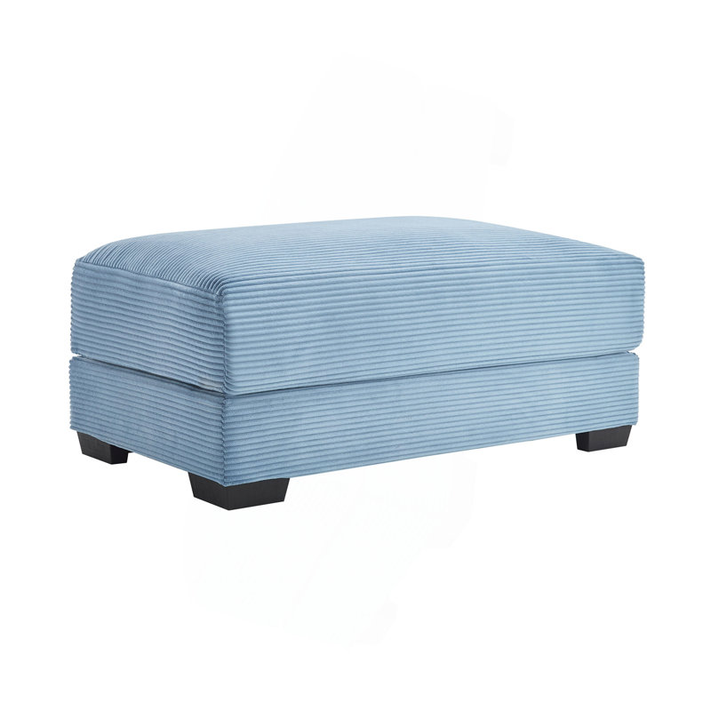Repose-pieds simple en velours côtelé （OTTOMAN SEULEMENT), Bleu