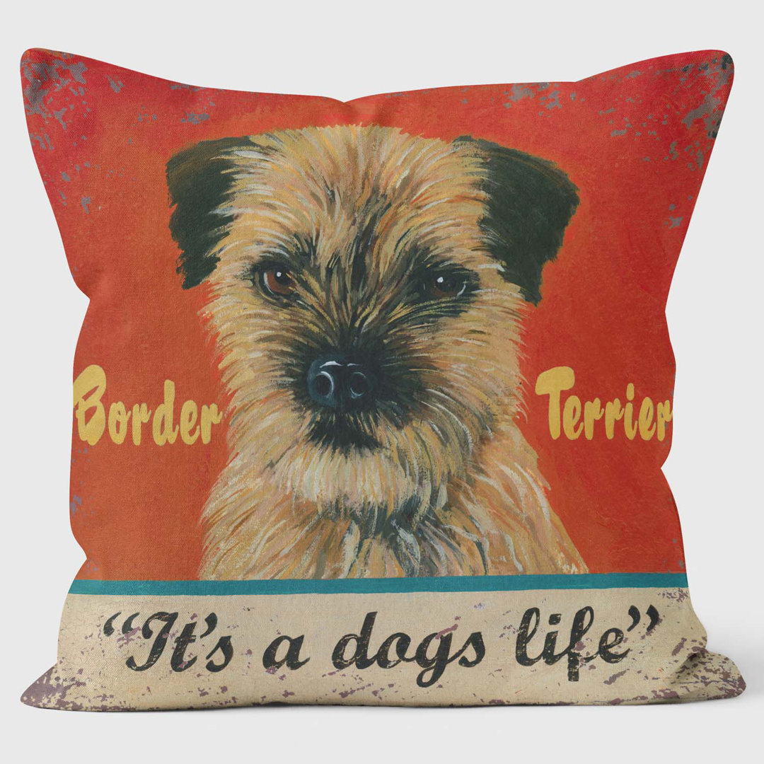 Border Terrier-Martin Wiscombe-Art Print Cushion