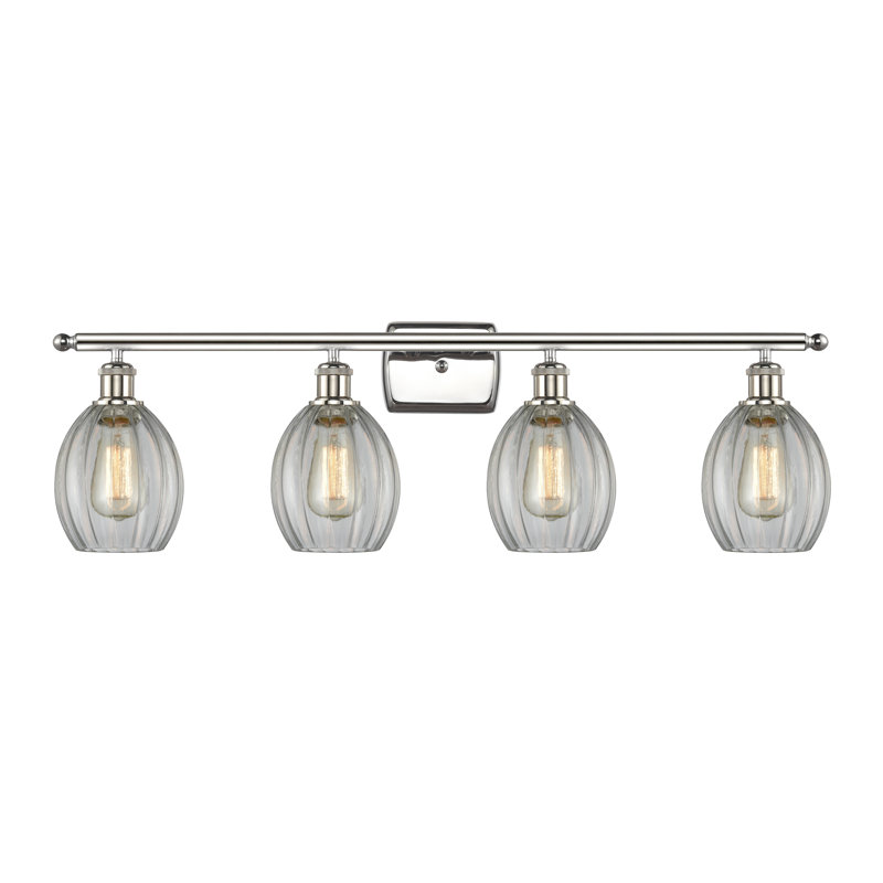 Éclairage pour meuble-lavabo 4 lumières Fleury, Transparent, Nickel poli, Led