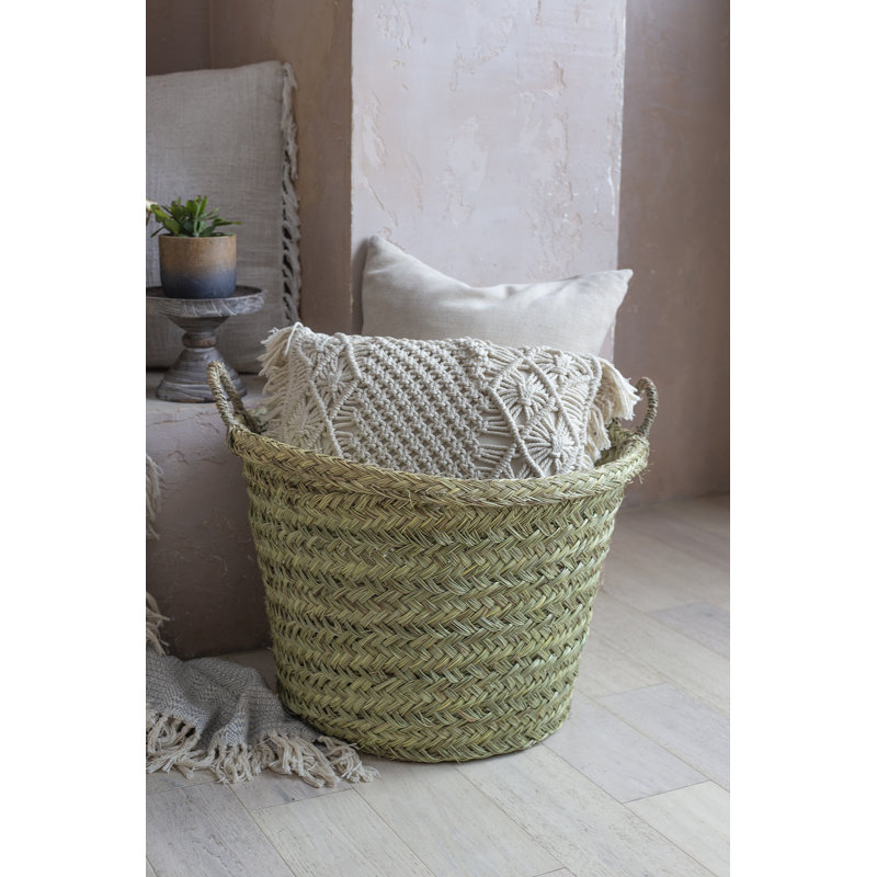 Panier en osier, H 17 po x l 24 po x P 24 po