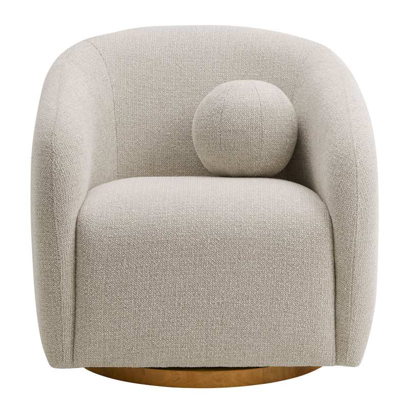Holland Swivel Chenille Fabric Armchair , Dove Gray