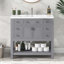 Meuble-lavabo moderne avec lavabo supérieur, 2 portes à fermeture douce et 6 tiroirs-2006799059