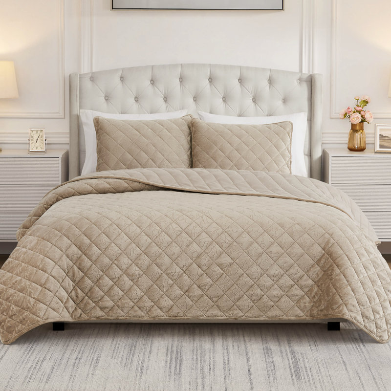 BCBG Maeve Embossed Plush Quilt Sets, Full/Queen