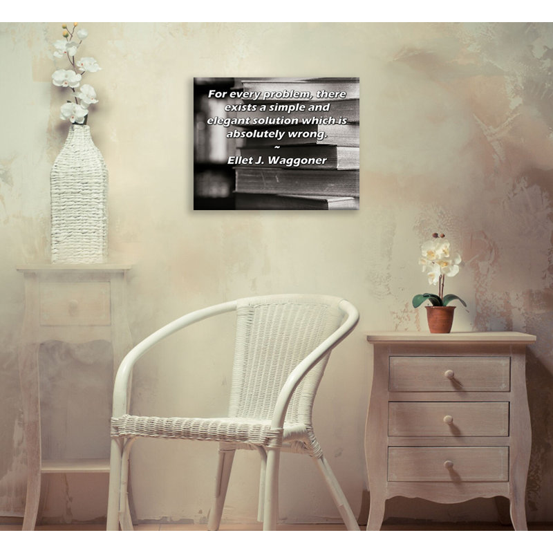 Toile tendue ArtsyQuotes Gallery par Ellet J. Wagoner: "Pour chaque problème, il existe une solution simple et élégante qui est absolument fausse."