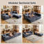 5 Seater Chenille Sofa-1632064847