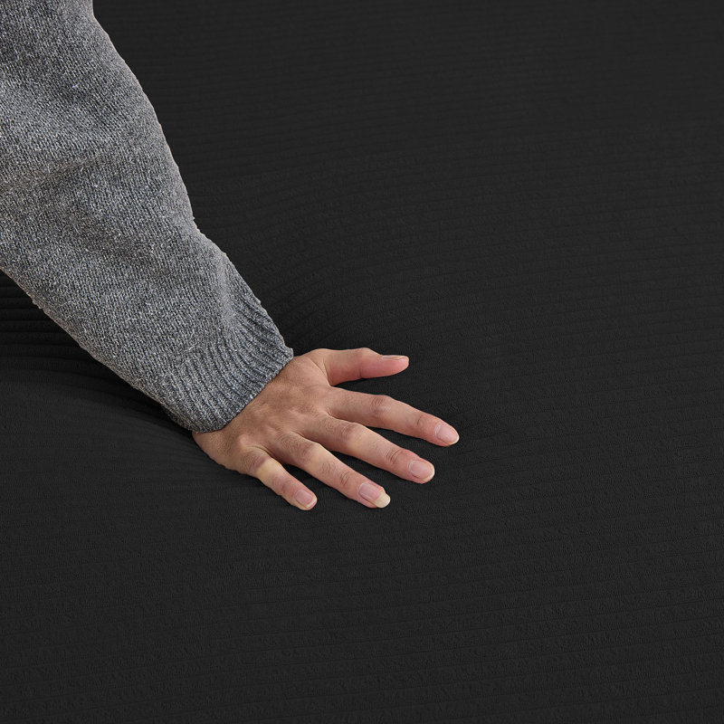 Canapé modulaire en L 104,92 po avec méridienne à compression en L avec méridienne confortable, Noir