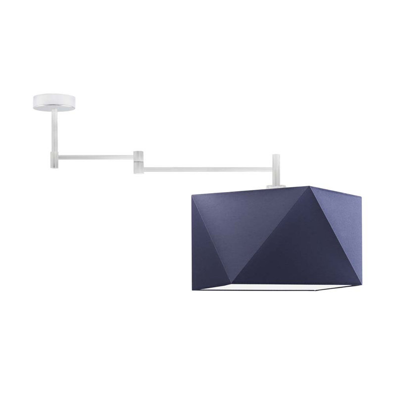 Demarie Fabric Semi Flush Mount, Navy Blue, Silver