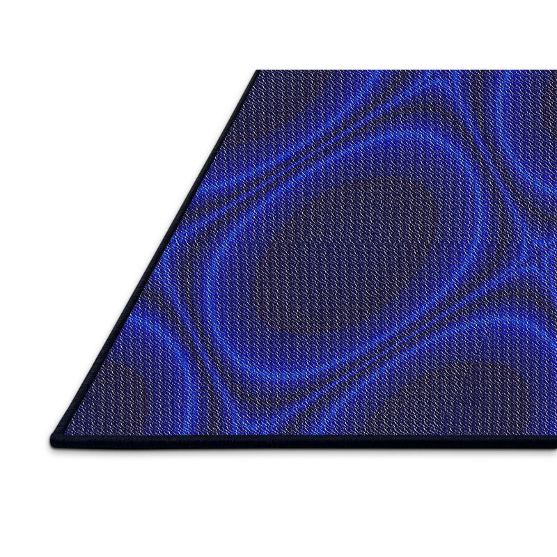 Tapis de zone indigo à motifs, Rectangle 7 pi x 10 pi