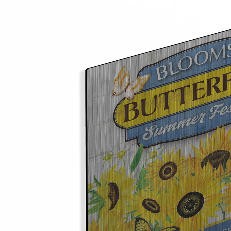 "Blooms Butterflies" par Mollie B Art, H 12 po x l 12 po