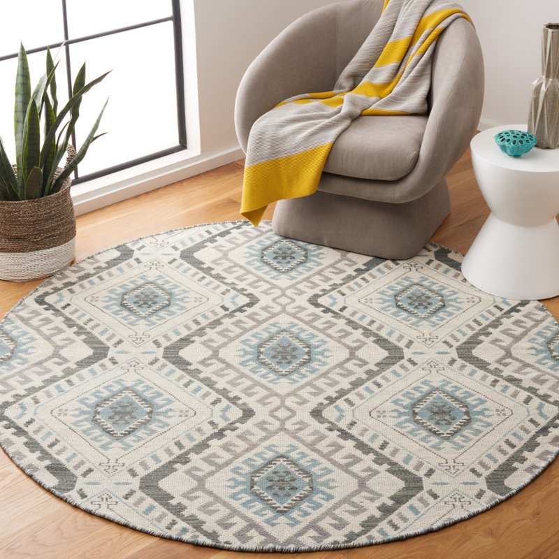 Arbel Hand Woven Performance Southwestern Rug, Round 6'