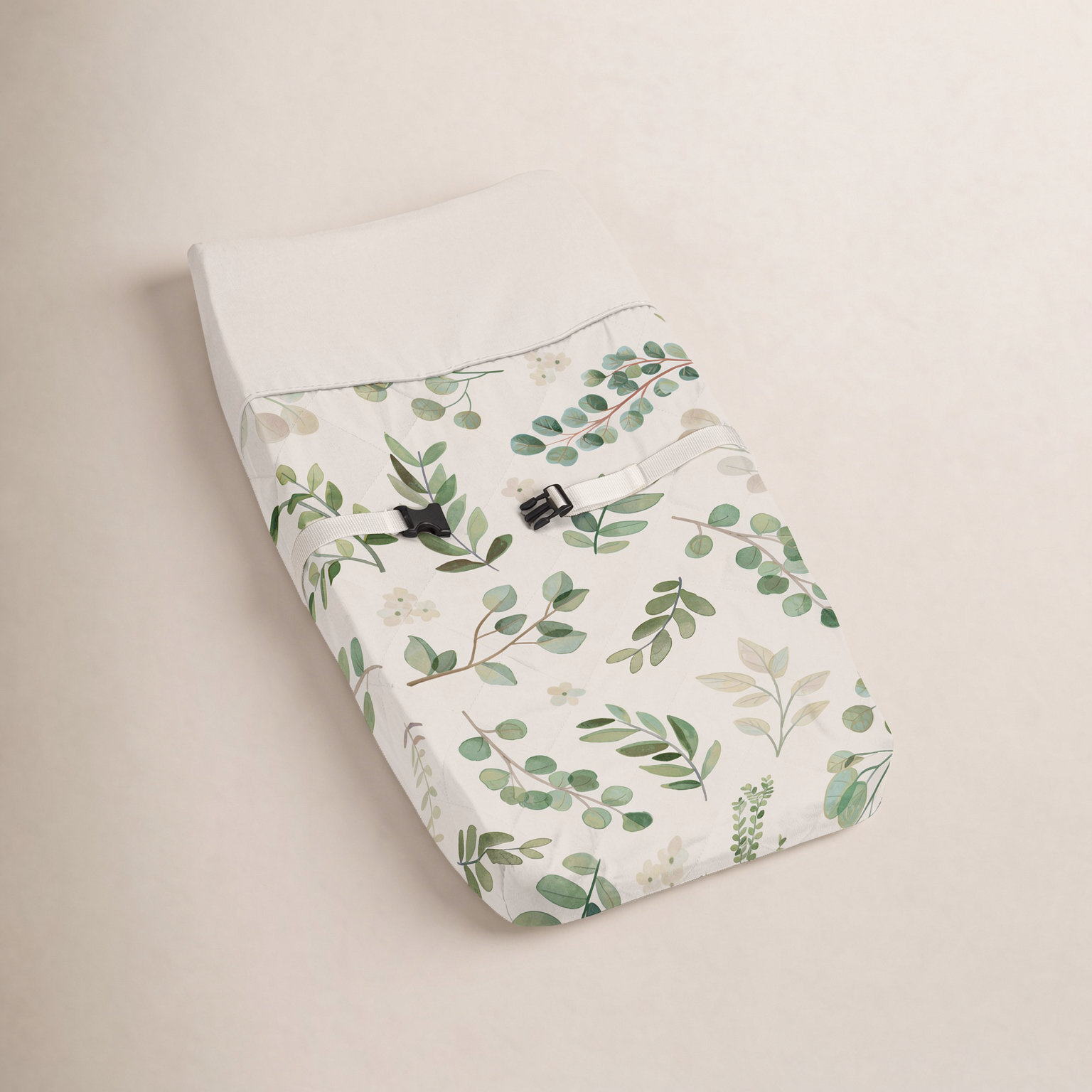 Botanical Floral Leaf Changing Pad Cover