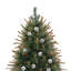 Sapin de Noël artificiel vert fané préilluminé de 1,37 m (4,5 pi) avec 373 extrémités de branches, 130 lumières incandescentes blanc chaud et un support en métal-1657846271