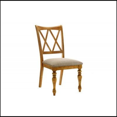 Ensemble de 2 chaises de salle à manger en chêne naturel antique