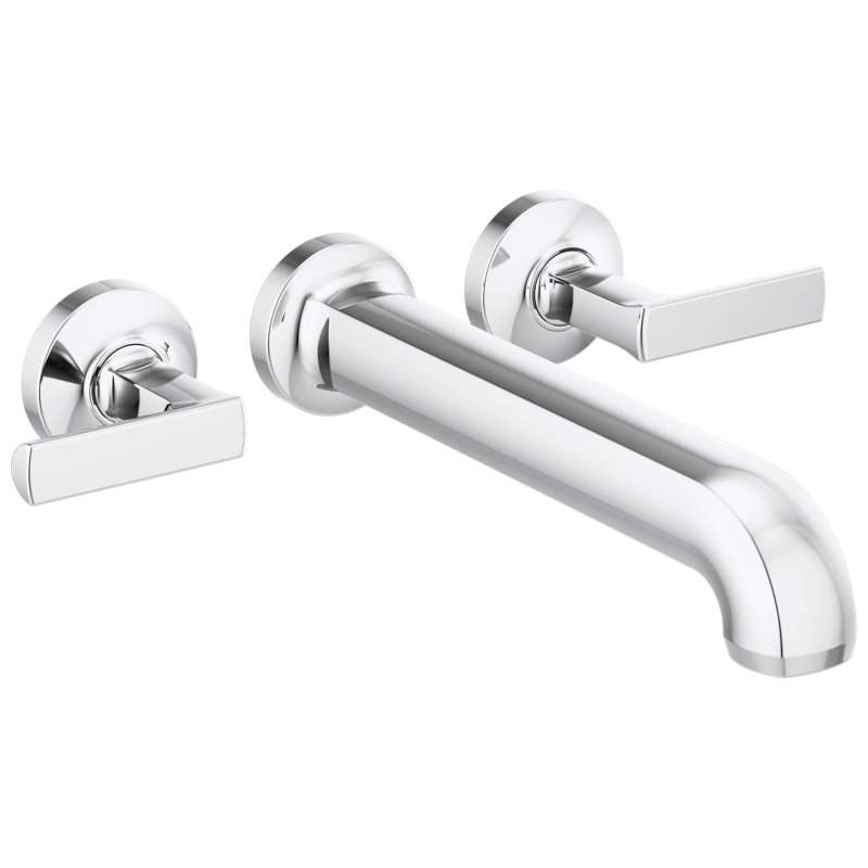 Kintsu® Two Handle Wall Mount Tub Filler, Polished Chrome, Lever