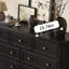 Armoire de rangement simple en bois massif noir à 9 tiroirs
