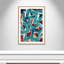 «P pièces of Blue» par Cartissi - impression encadrée-58883070-58883068