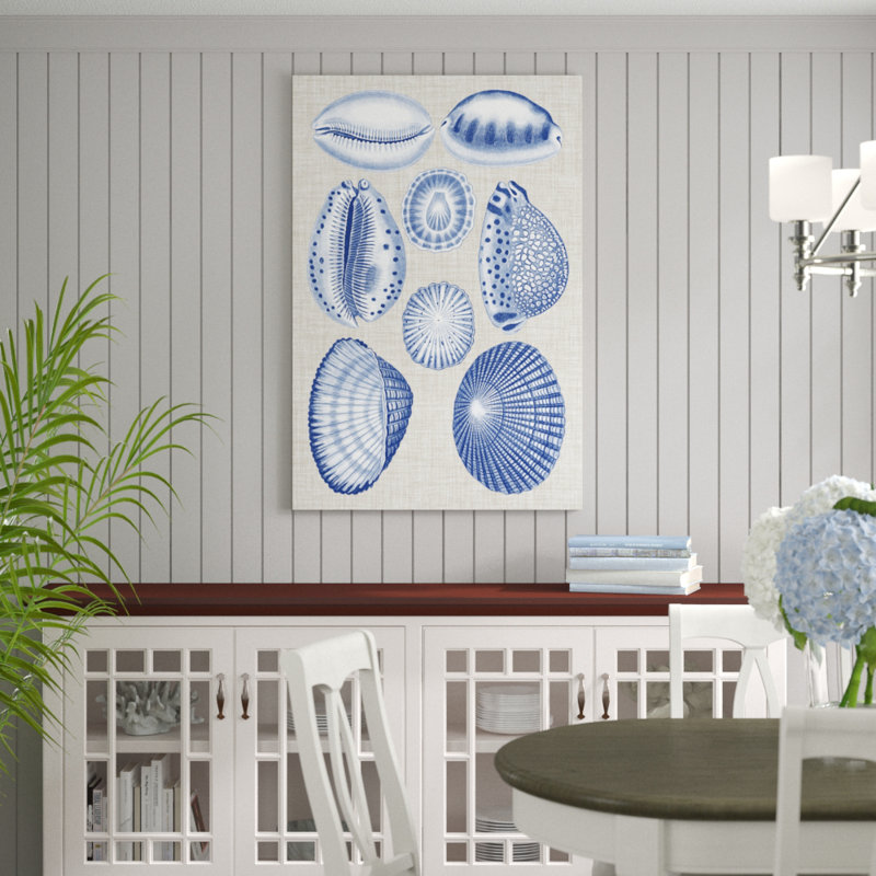 Navy & Linen Shells I by Vision Studio - Painting, 122cm H x 81cm W, Wrapped Canvas