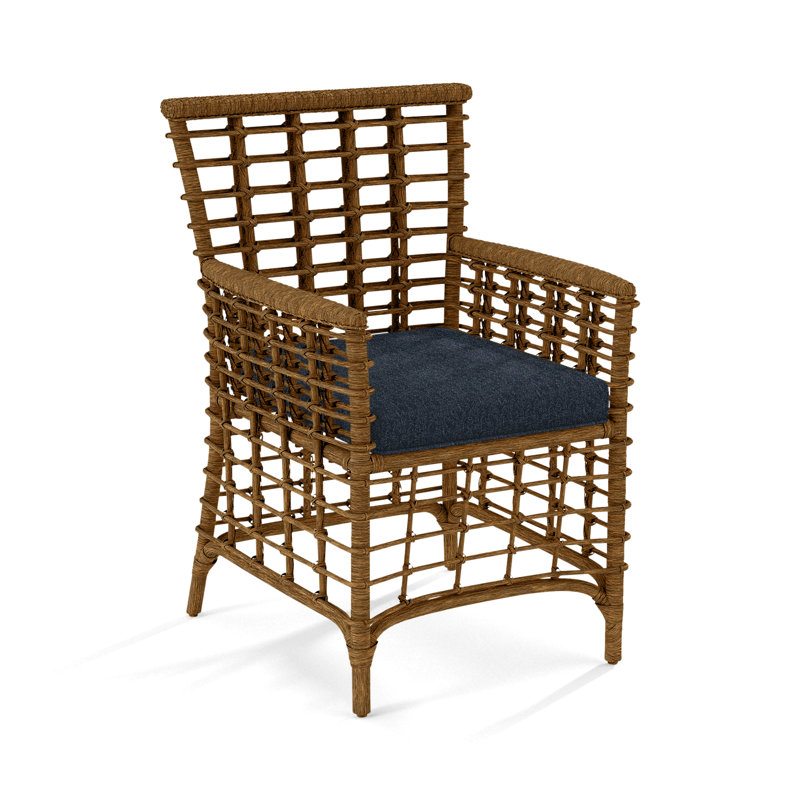 Bridgehampton Arm Chair, Navy Crypton Performance, Havana