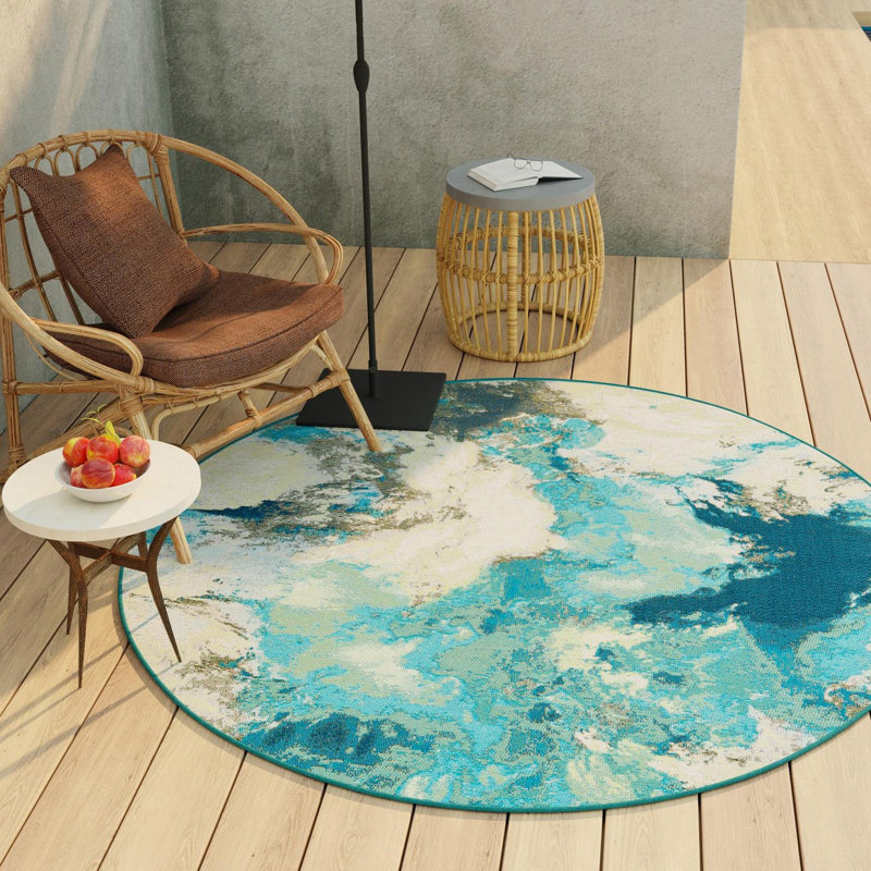 Keazia Indoor/Outdoor Area Rug, Round 4'1"