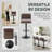 Adjustable PU Leather Swivel Bar Stools (Set of 4, BROWN)-2079684719