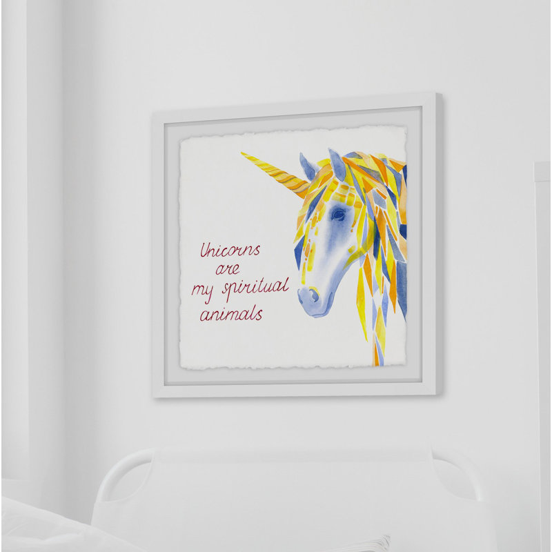 «Unicorns are Spiritual II», reproduction encadrée Grady, H 32 po x l 32 po