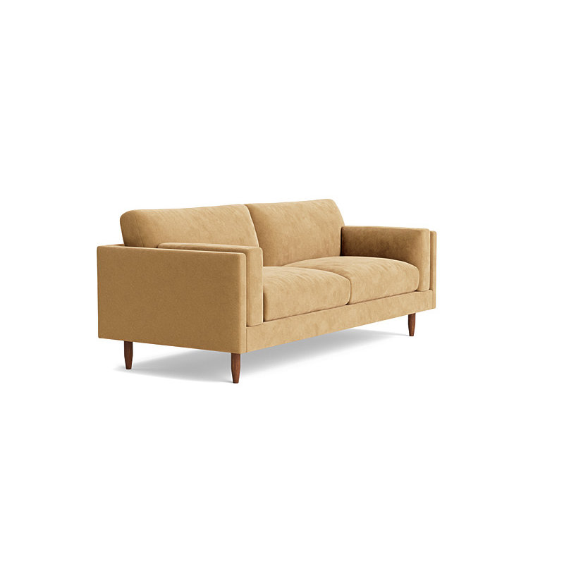 Skinny Fat Sofa ("85"), Performance Velvet - Nutmeg