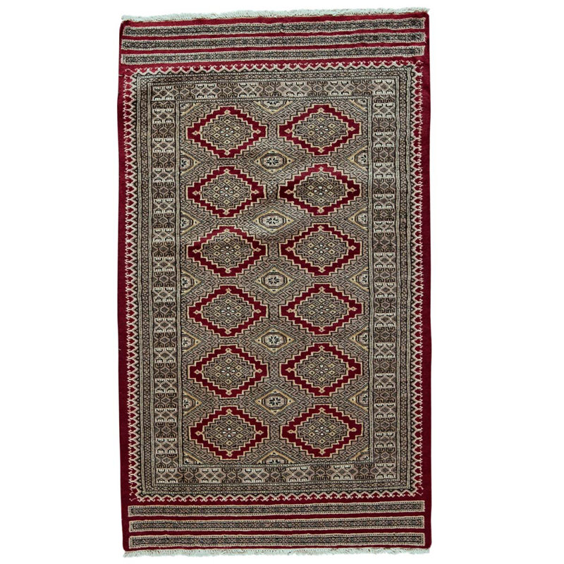 Tapis noir noué à la main de haute qualité