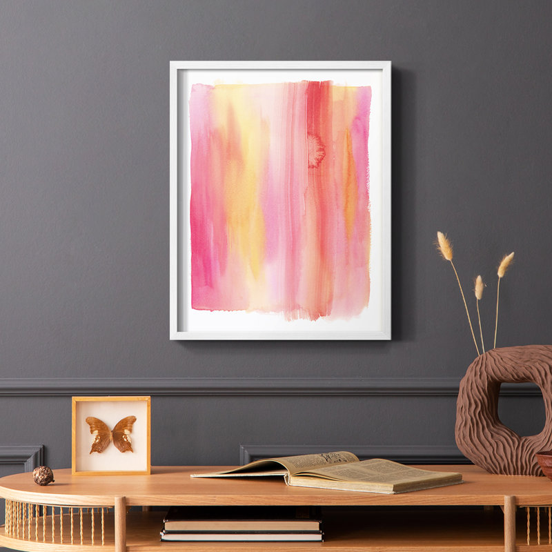 «Summer Sherbet Wash I», reproduction encadrée - bois massif, H 20 po x l 16 po, Blanc