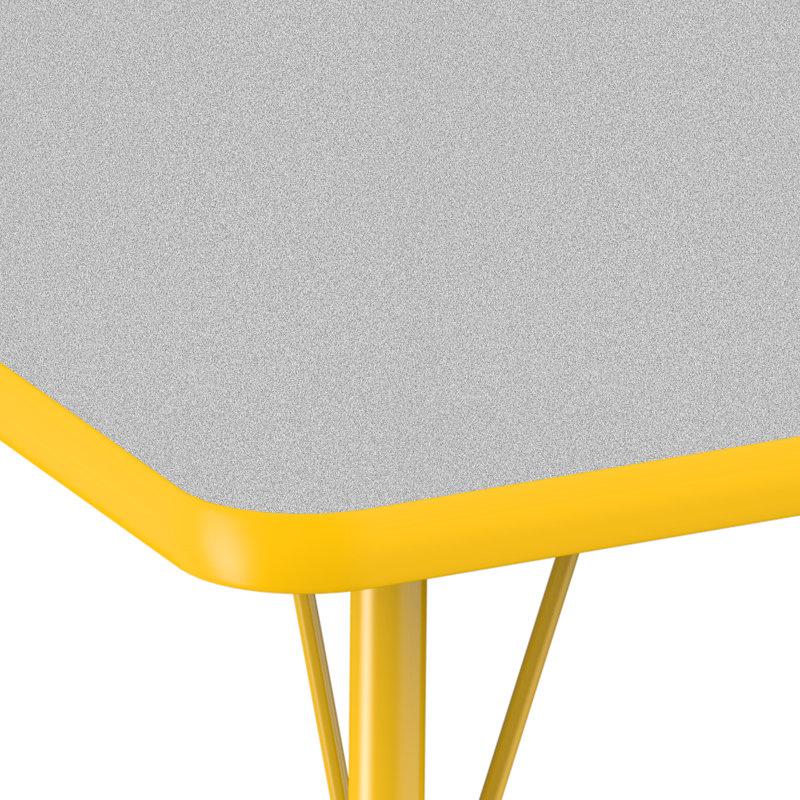 Table d'activité rectangulaire à hauteur réglable en forme de T, Gris / Jaune / Noir, 24 po x 48 po