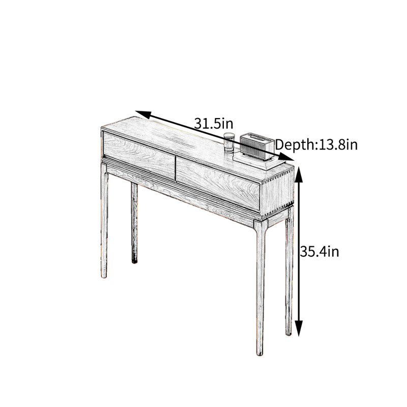 Solid Wood  Entry way Console, 35.4" H x 31.5" W x 13.8" D