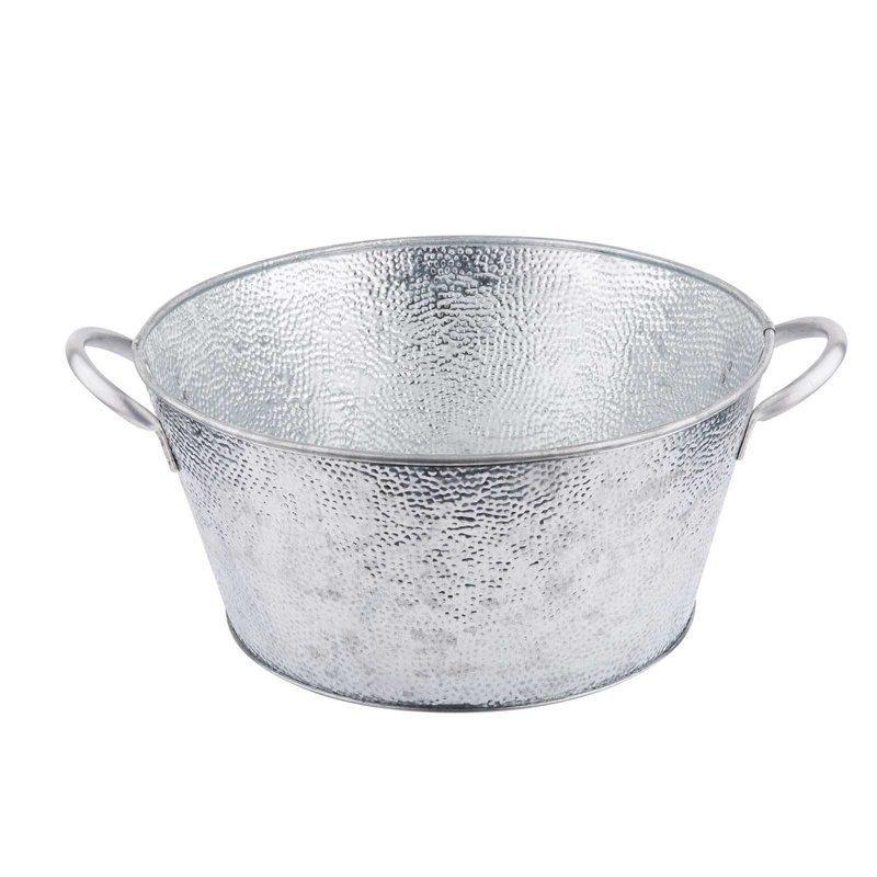 Seau rond en acier galvanisé 4,5 gallons Stebrook TableCraft Galvanized Collection ™