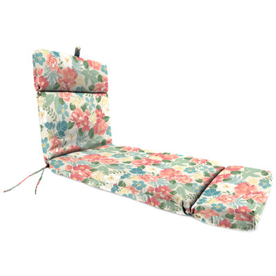 72" x 21" Outdoor Chaise Lounge Cushion with Ties and Loop
