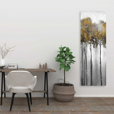 Abstrait forêt jaune - Décoration contemporaine sur toile