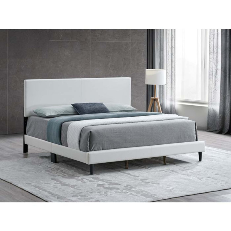 Lit Baron (matelas non inclus), Blanc, Grand lit