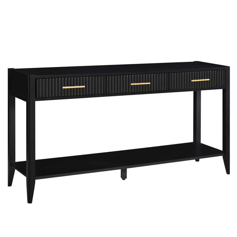 High-Quality Entryway Console Table With Vertical Stripe Drawers, Long Legs,Suitable For Entryway, Hallway, Living Room, Foyer, Corridor