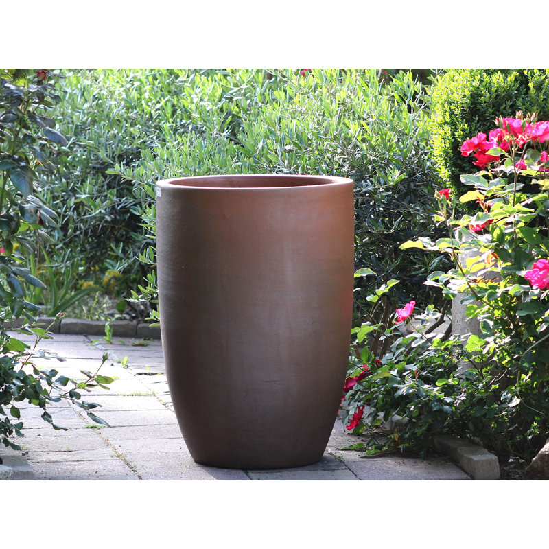 Jardinières hautes en forme de tonneau - Terre cuite, lot de 2 - Intérieur/Extérieur, Ensemble de 2