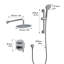 Robinets de salle de bain - Système de 10 pouces avec robinet mural noir mat, barre coulissante et robinet à main à 5 jets pour