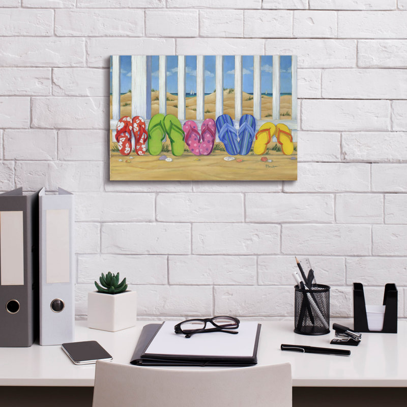 «Flip Flop Beach» par Paul Brent, H 12 po x l 18 po x P 0,75 po