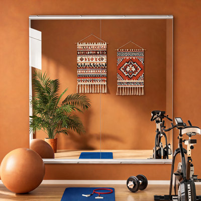 Frameless Tempered Glass Full-Length Wall Mirror for Home Gym, Yoga and Dance Studio